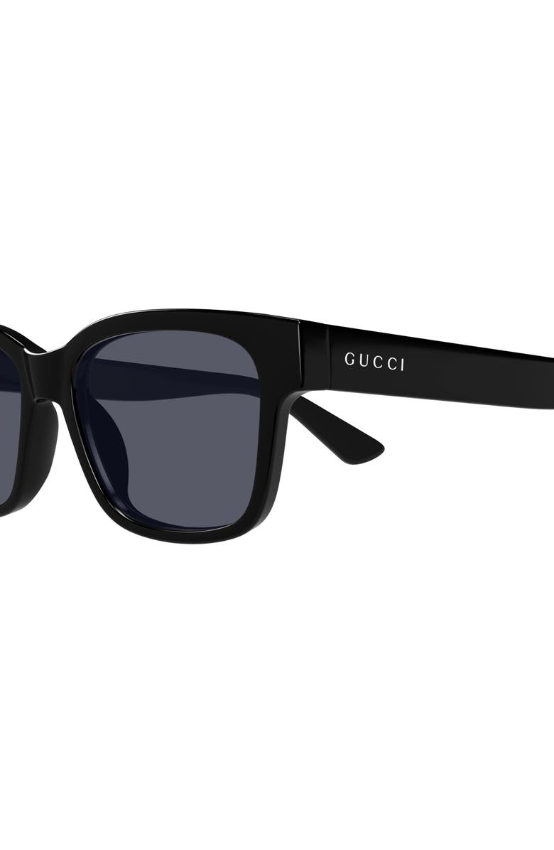Gucci 54mm Rectangular Sunglasses, Alternate, color, Black