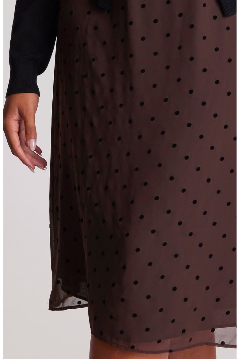 Sable Polka Dot Midi Skirt, Alternate, color, COCO POLKA