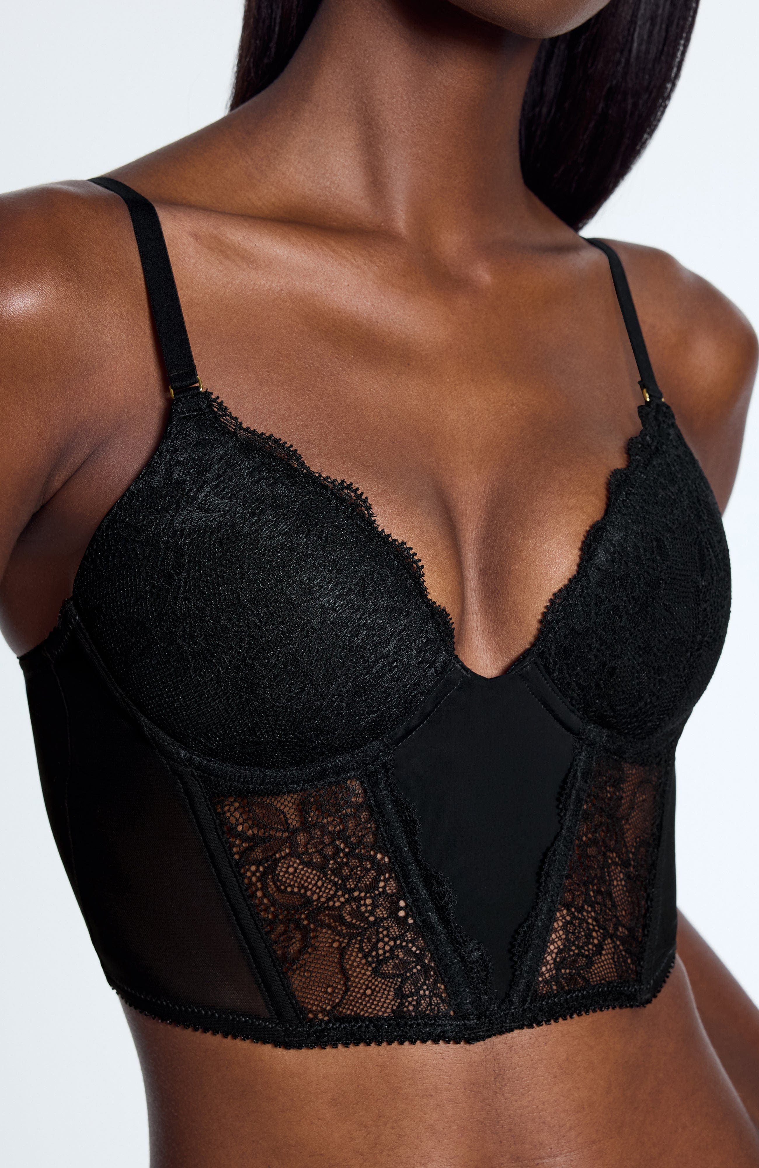Pepper Lace Lift Up Corset Top In Black