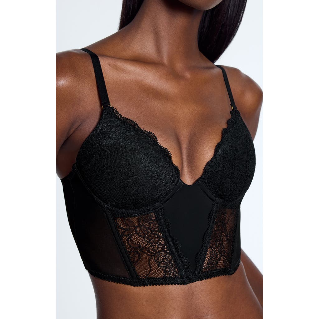 Pepper Lace Lift Up Corset Top In Black