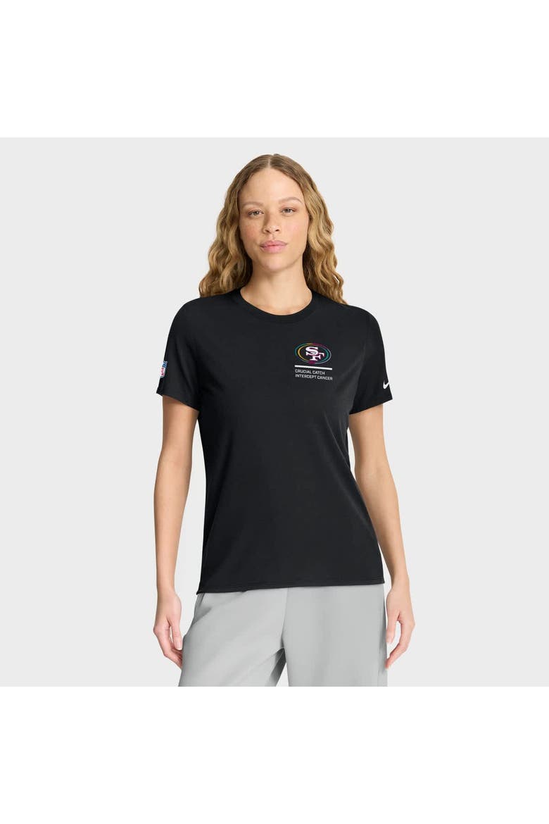 Women's Nike Black San Francisco 49ers 2025 NFL Crucial Catch Tri-Blend Dri-FIT T-Shirt, Main, color, Black