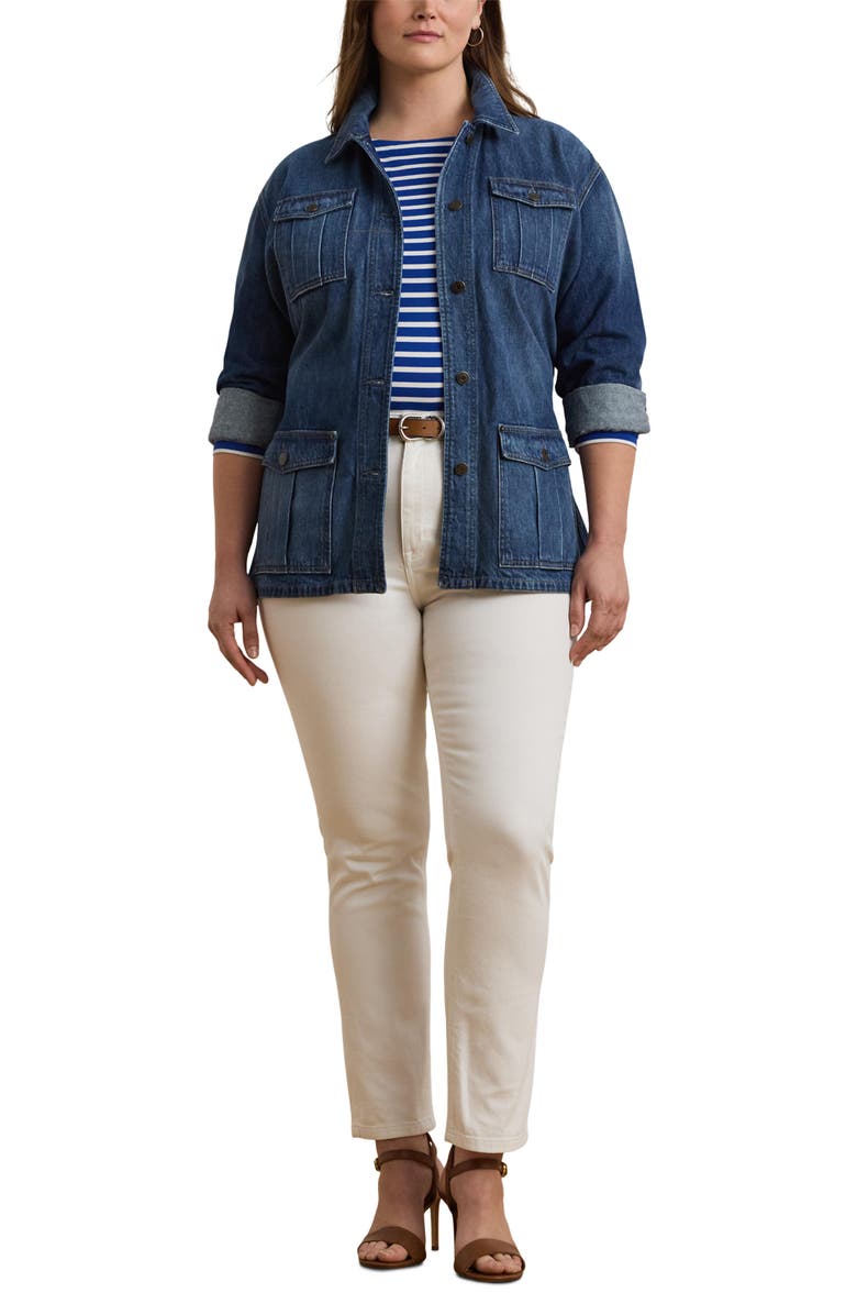 Lauren Ralph Lauren Belted Denim Chore Jacket, Alternate, color, 