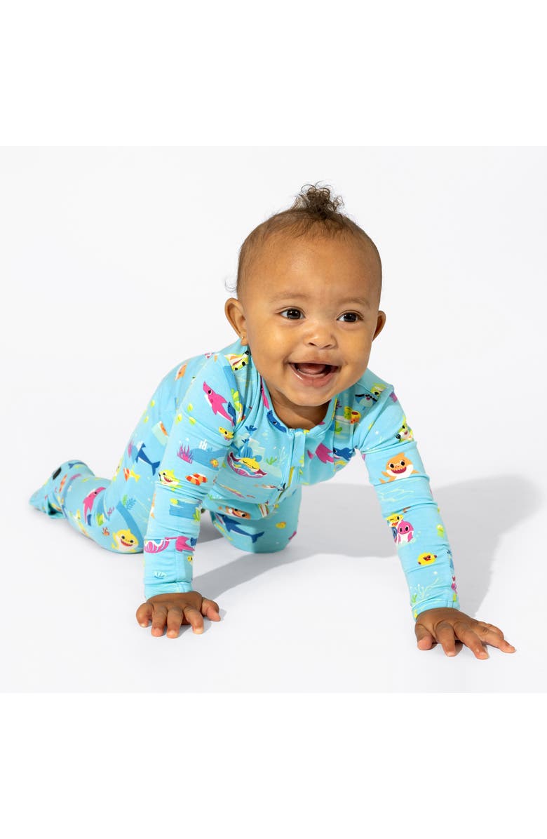 Bellabu Bear Baby Shark Fitted Convertible One-Piece Pajamas, Alternate, color, 