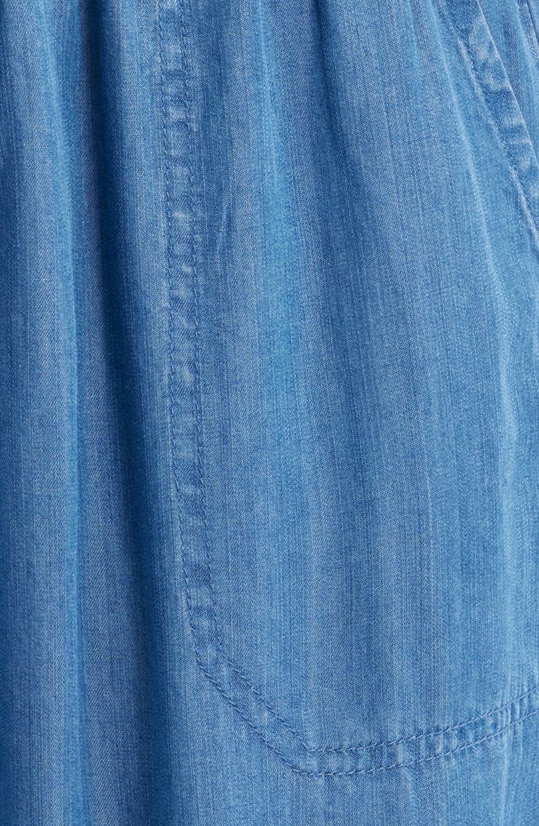 beachlunchlounge Isabeli Chambray Drawstring Pants, Alternate, color, Blue Wash