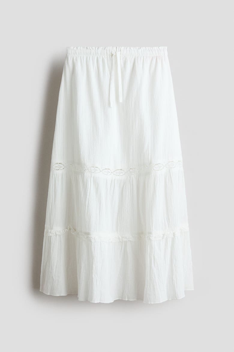 Tiered Skirt, Alternate, color, Cream/patterned