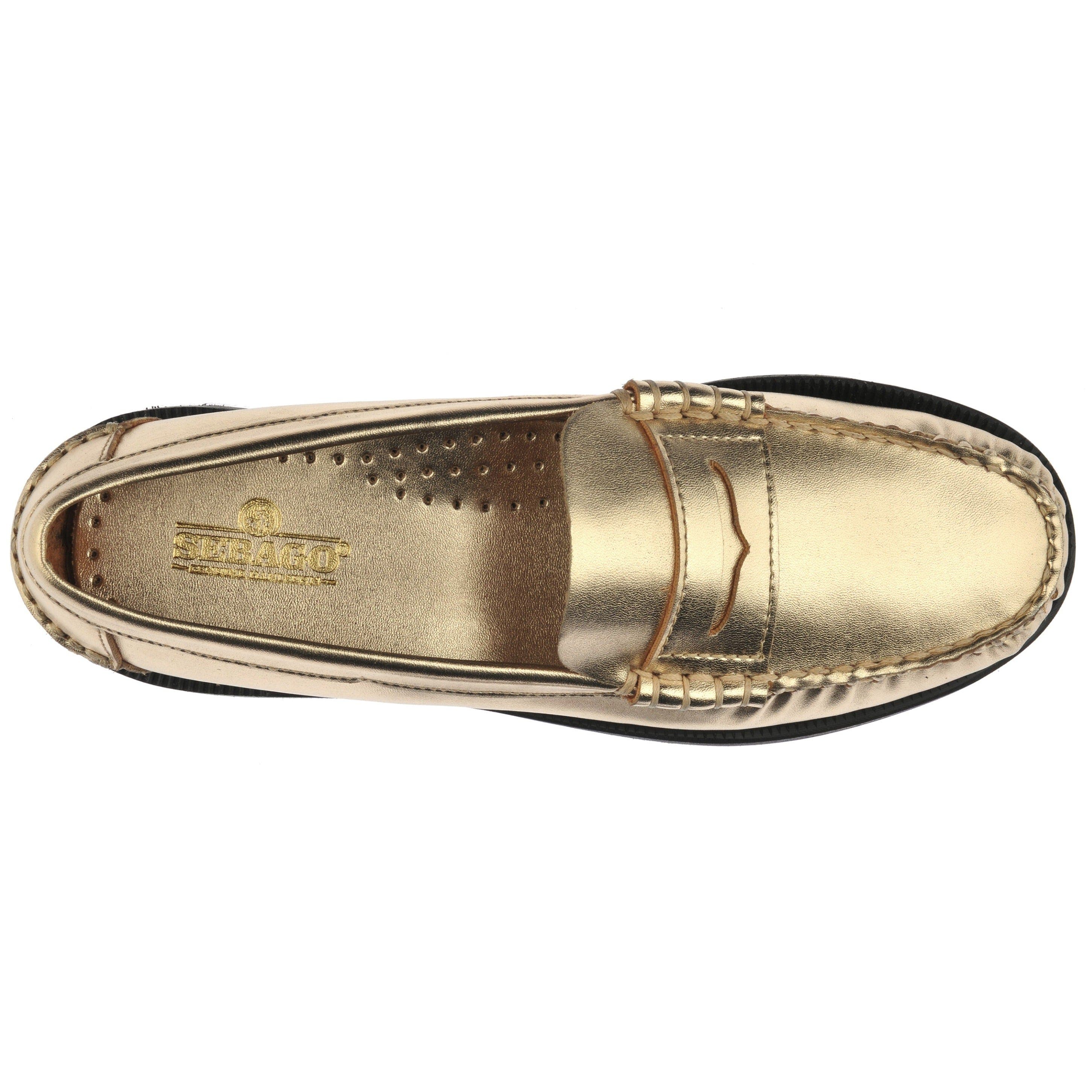 Sebago Dan Metallic Penny Loafer, Alternate, color, Gold