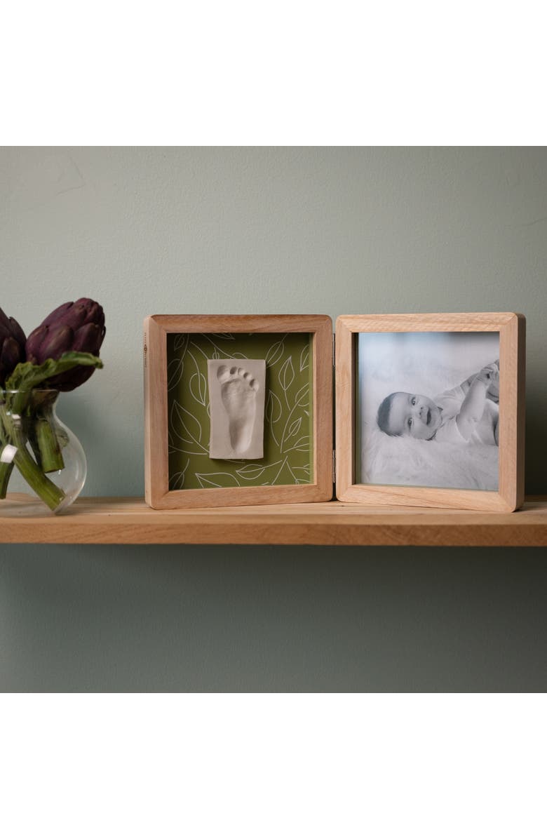 Petit Artichaut Double Frame - Baby Print & Photo Frame, Keepsake Gift, Alternate, color, Olive Tree