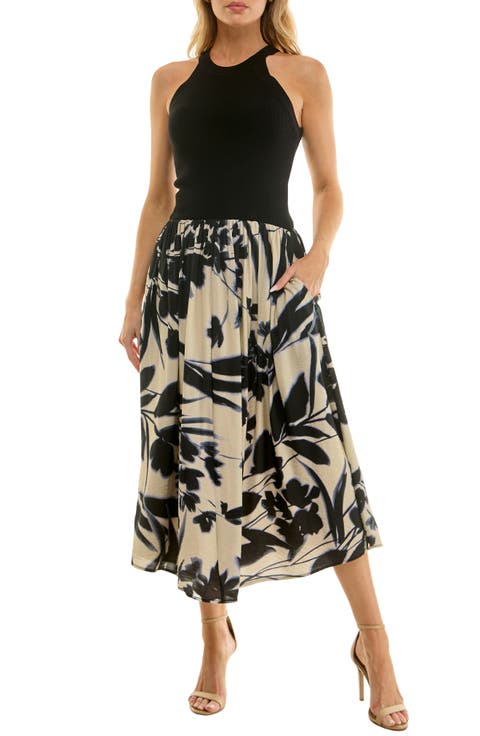 Floral Print Fit & Flare Tank Dress