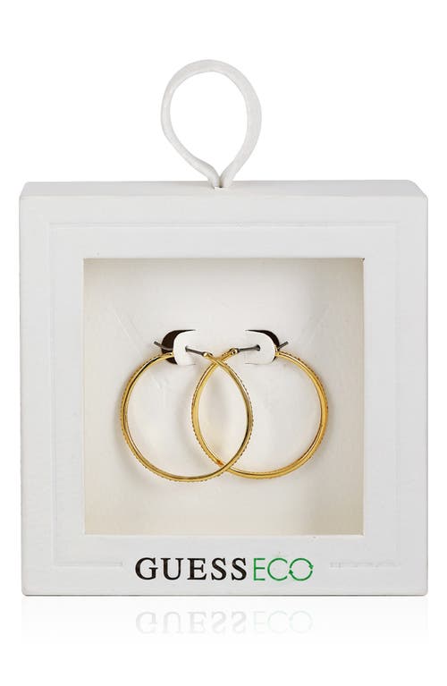 Shop Guess Cubic Zirconia Hoop Earrings In Goldtone