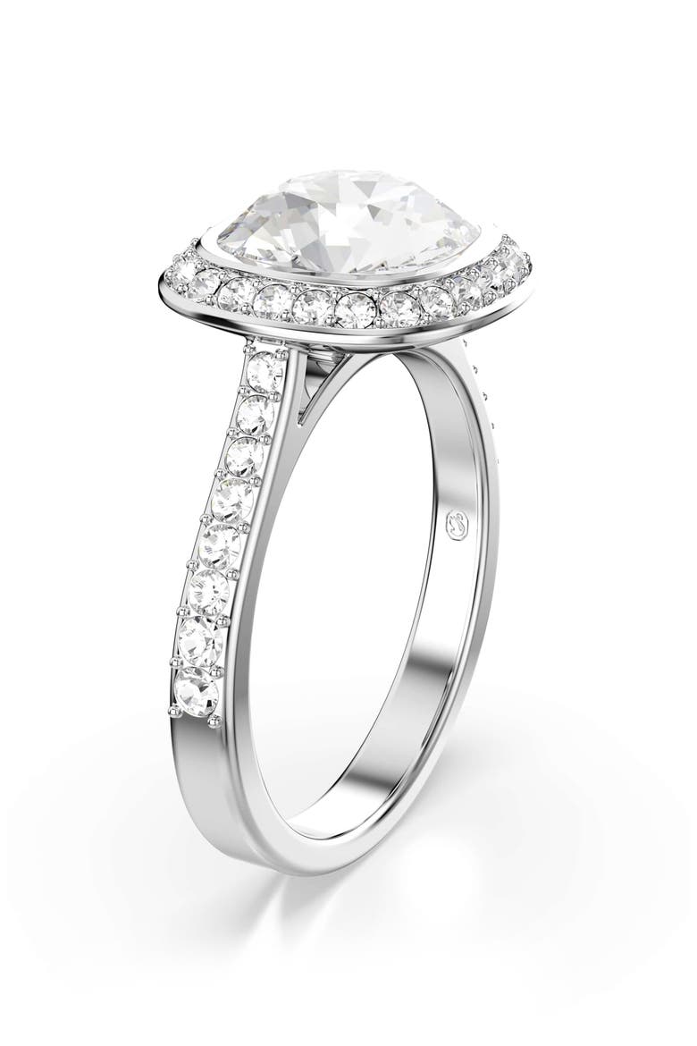 Una Cushion Halo Ring, Alternate, color, WHITE GOLD/ CRYSTAL