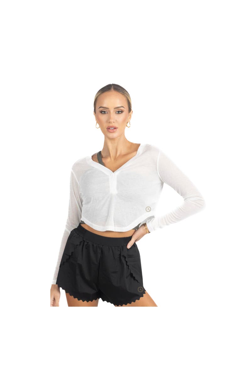 Ashley Long Sleeve Breathable Top, Main, color, WHITE