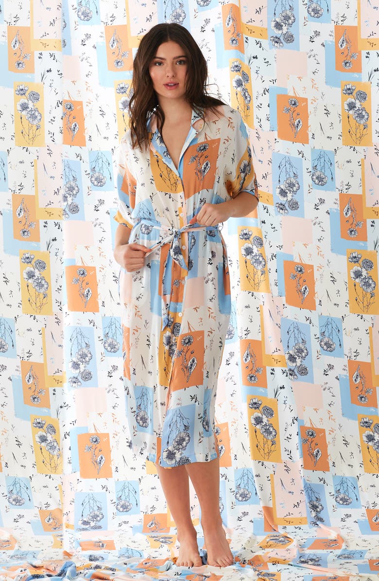 Room Service Pjs Dolman Sleeve Front Button Caftan, Alternate, color, 