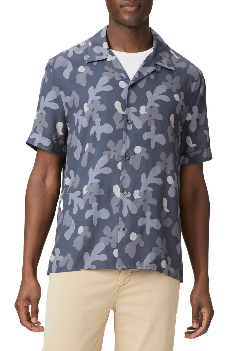 Landon Short Sleeve Button-Up Shirt, Main, color, CONSTELLATION BLUE