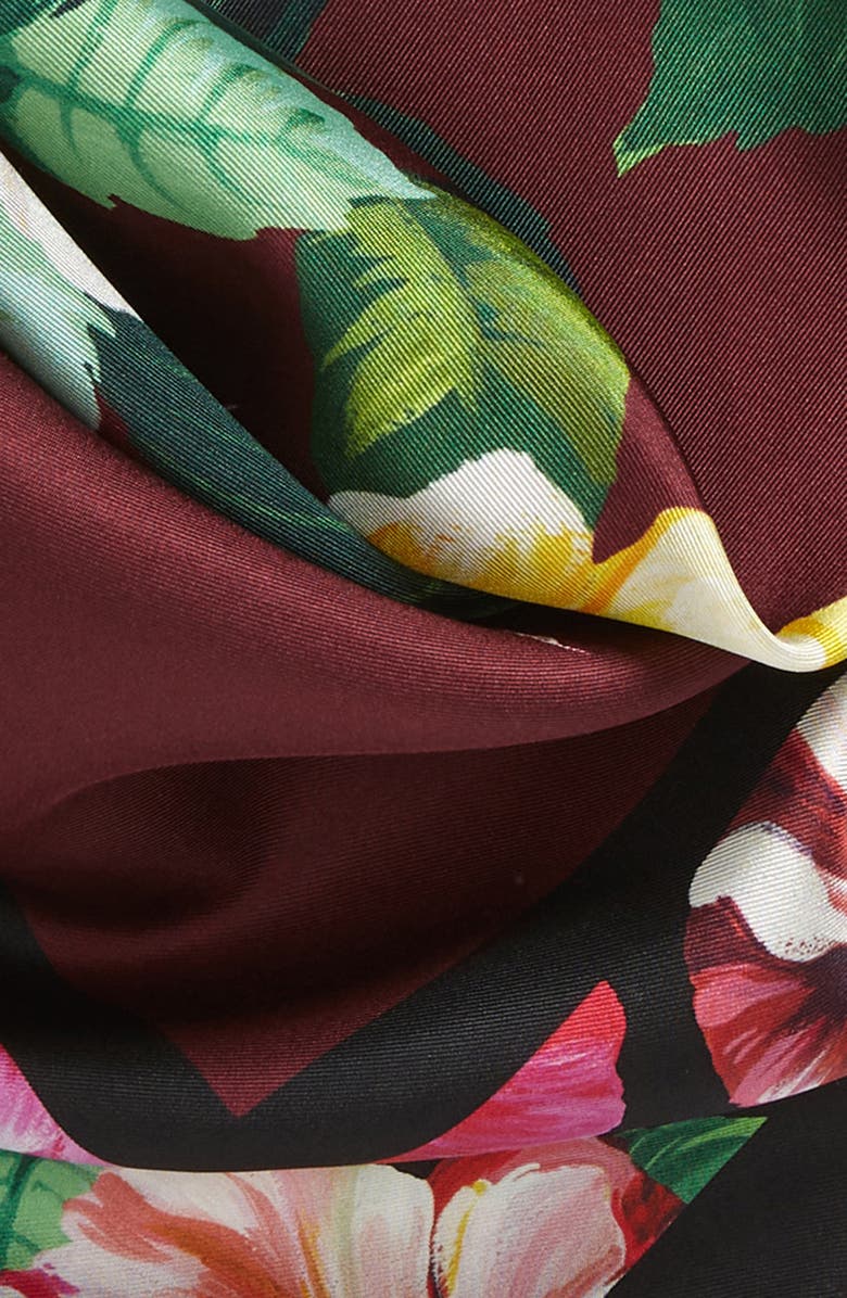 Dolce&Gabbana Floral Silk Scarf, Alternate, color,
