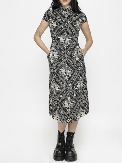 Hexweave Fitted Midi Shirt Dress