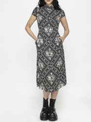 Disturbia Hexweave Fitted Midi Shirt Dress