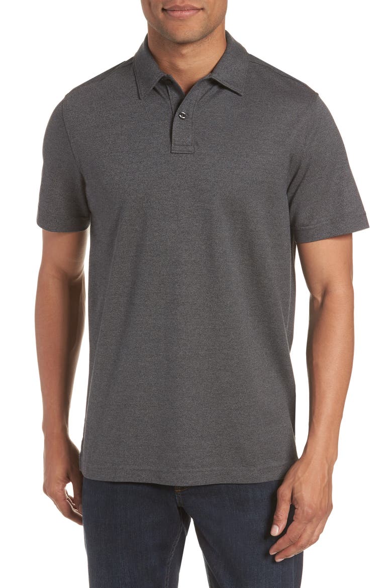 Regular Fit Polo, Main, color, BLACK CAVIAR MELANGE
