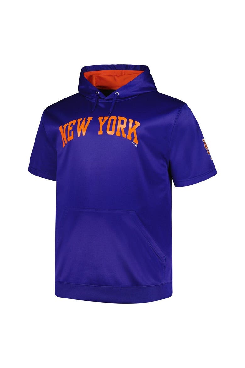 Men's Profile Royal New York Mets Big & Tall Contrast Short Sleeve Pullover Hoodie, Alternate, color, Royal