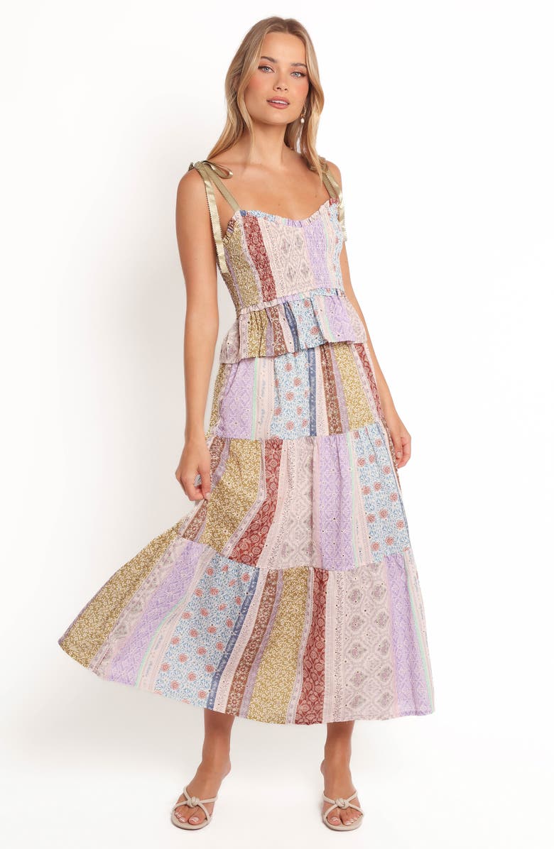 Petal & Pup Petai Patchwork Maxi Skirt, Alternate, color, Botanic Multi