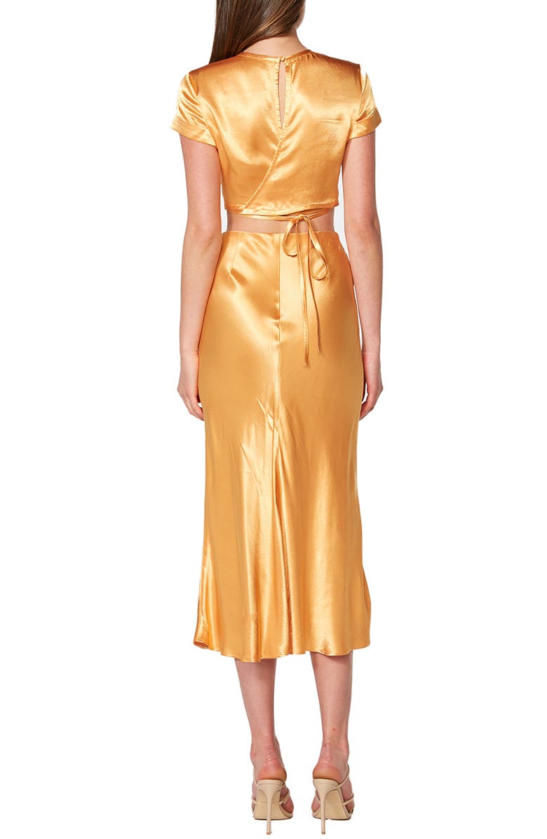 Bardot Satin Slip Skirt, Alternate, color,