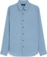 Theory Irving Solid Linen Button-Up Shirt