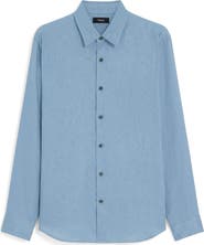 Theory Irving Solid Linen Button-Up Shirt