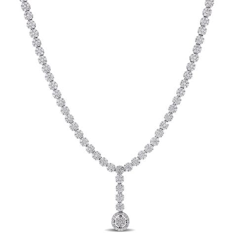 Cubic Zirconia Lariat Tennis Necklace