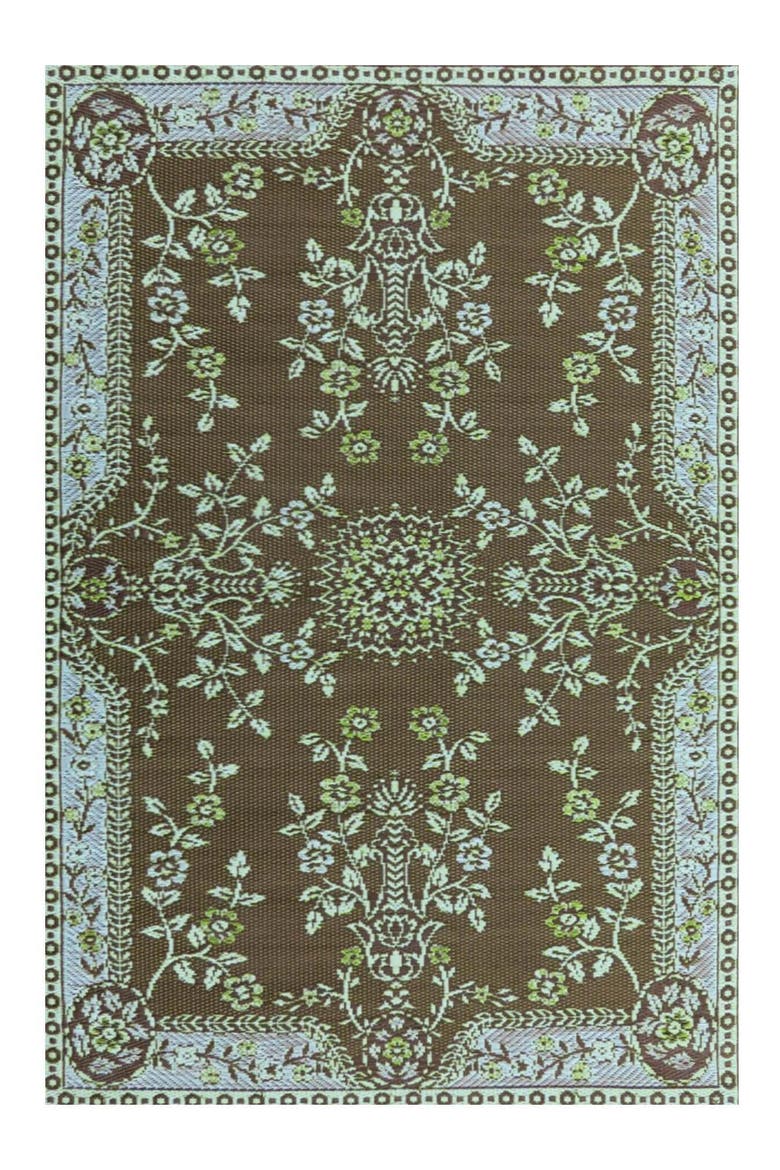 Garland Teal & Brown Outdoor Mat, Main, color, teal and brown