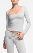 SKIMS Scoop Neck Cotton Blend Jersey T-Shirt