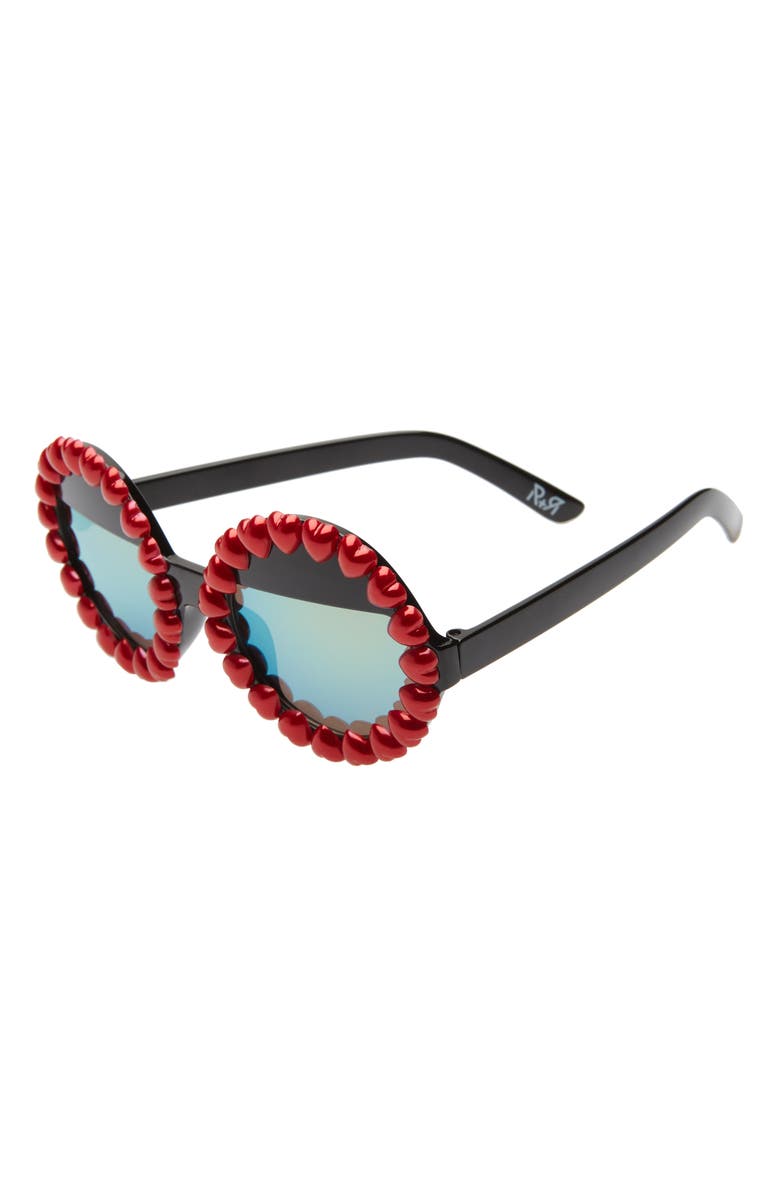 Rad + Refined Heart Round Sunglasses, Alternate, color,