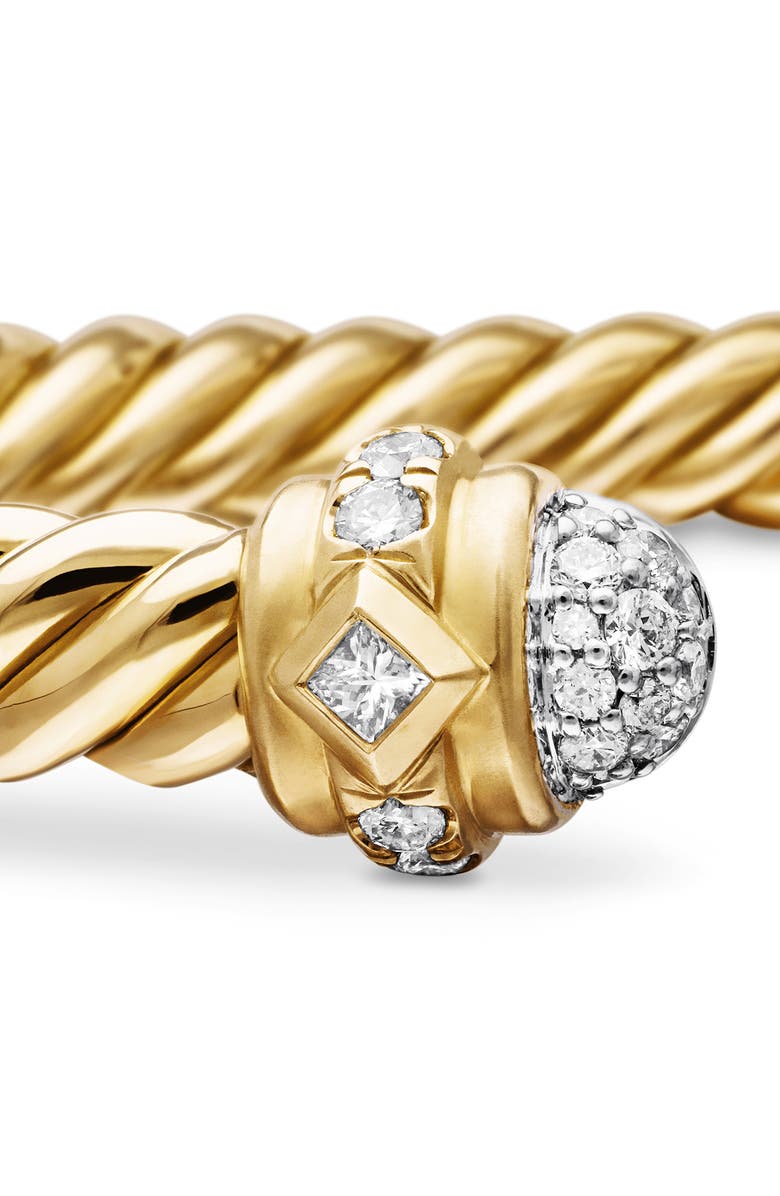 David Yurman Renaissance<sup>®</sup> Oval Cablespira Bracelet in 18K Yellow Gold with Diamonds, 4.5mm, Alternate, color, 18K Yellow Gold