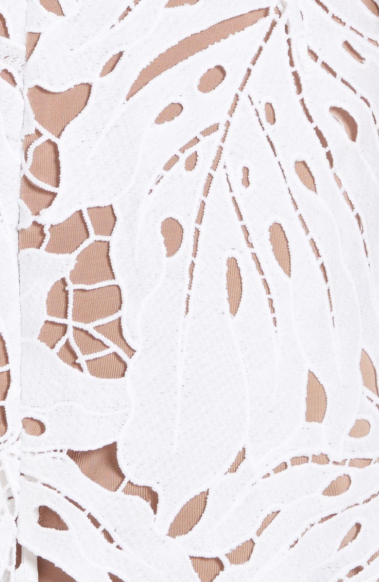 Tracy Reese Leaf Lace Puff Sleeve Minidress, Alternate, color,