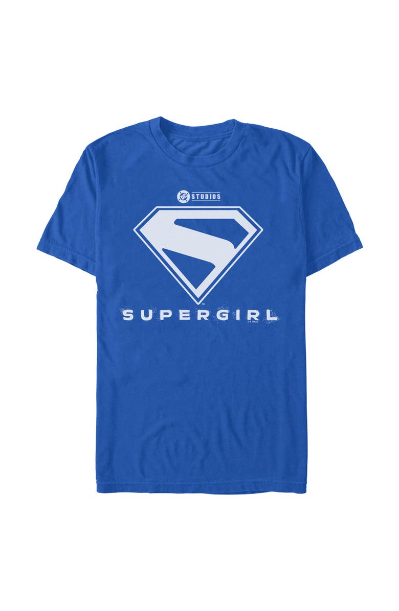 Supergirl Men's Supergirl Official Shield White Logo Graphic T-Shirt, Main, color, Royal Blue