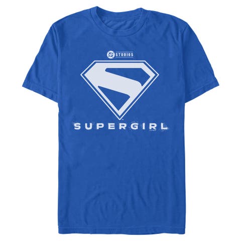 Men's Supergirl Official Shield White Logo  Graphic T-Shirt