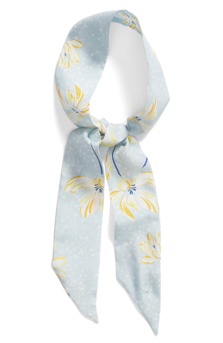 Something Navy Silk Skinny Scarf, Alternate, color,