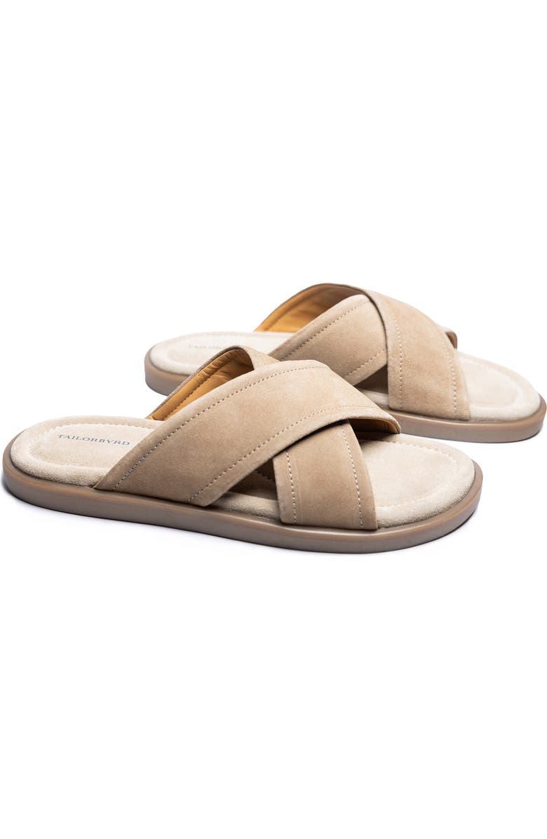 TailorByrd Eastport Crisscross Sandal, Main, color, Taupe
