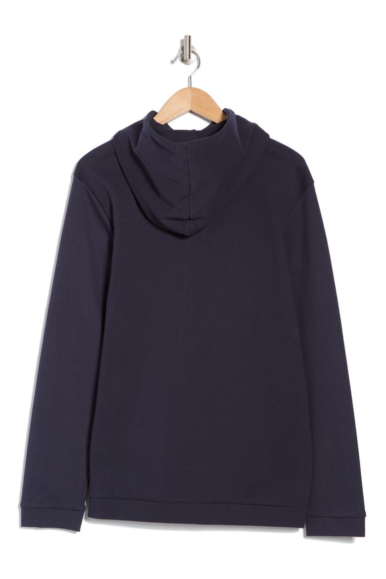 Saggy Curved Zip-Up Hoodie, Alternate, color, DARK BLUE
