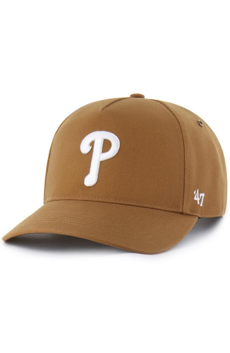 CARHARTT X 47 Men's Carhartt x '47  Brown Philadelphia Phillies Hitch Adjustable Hat, Main, color, 