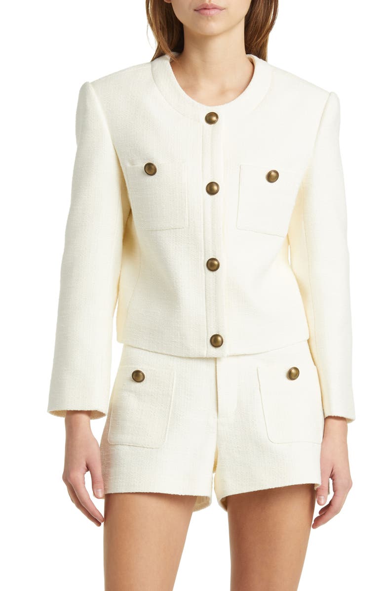 FRAME Collarless Jacket, Main, color, Cream