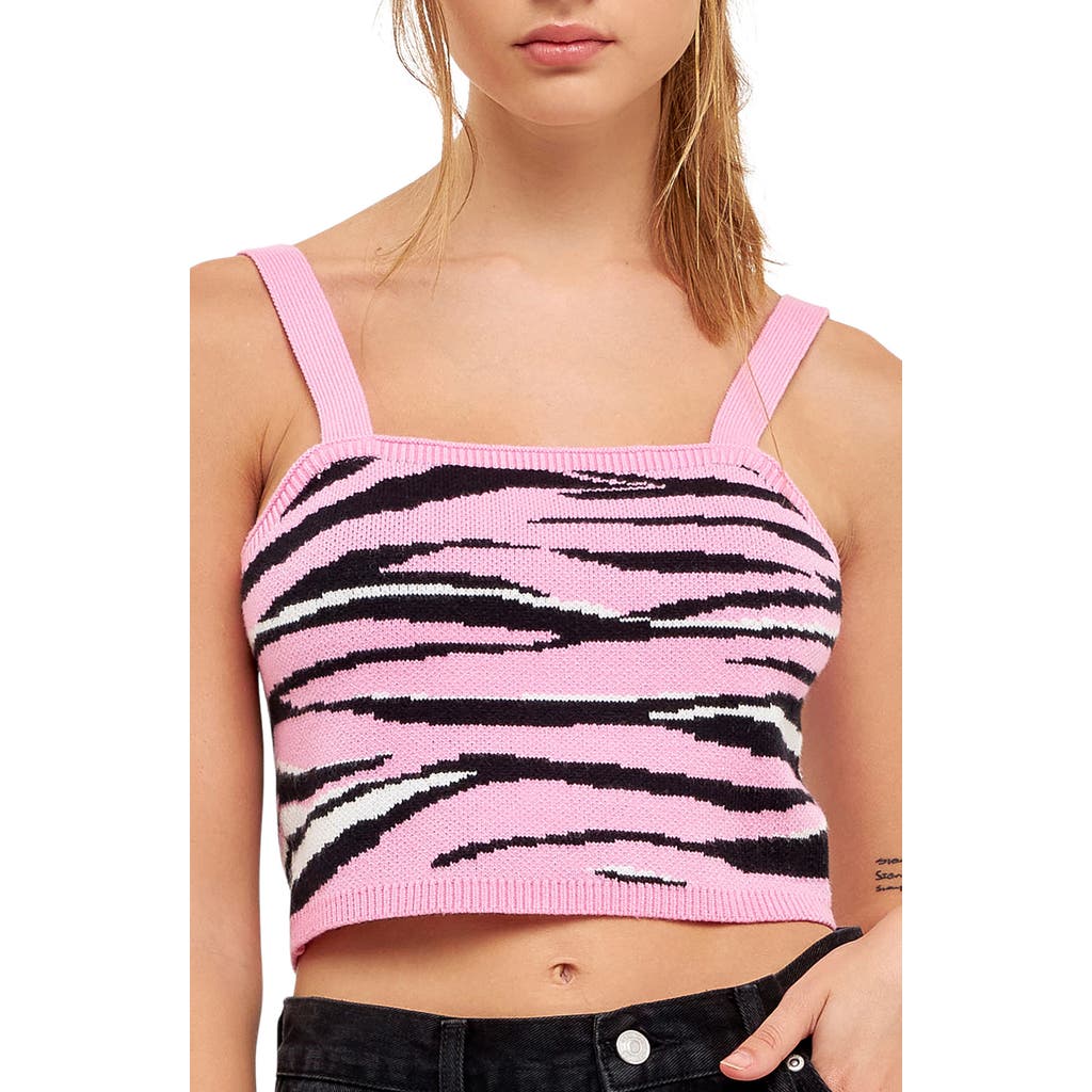 Grey Lab Animal Print Tank in Pink Multi  product