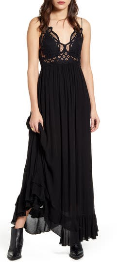 white christmas dresses Free People Black Adella Maxi Slip Dress main image 0