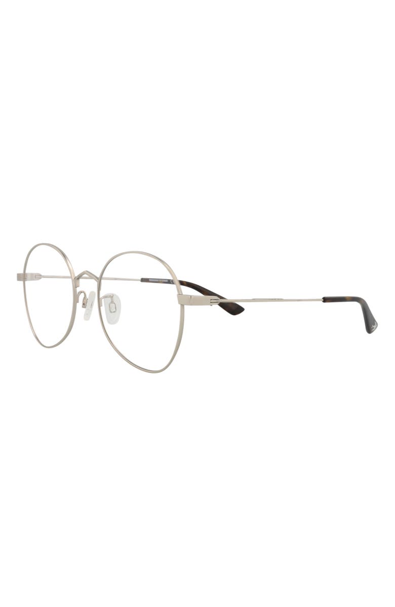 McQueen 52mm Round Optical Frames, Alternate, color, Silver Silver Transparent