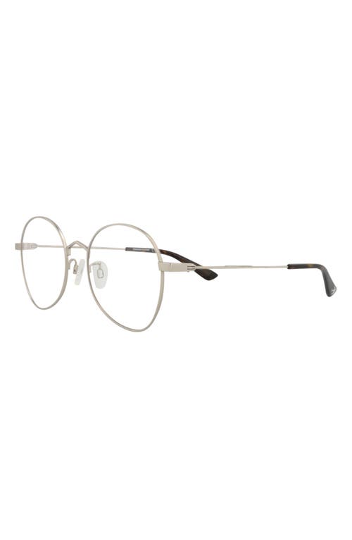 Alexander Mcqueen Mcqueen 52mm Round Optical Frames In Silver Silver Transparent