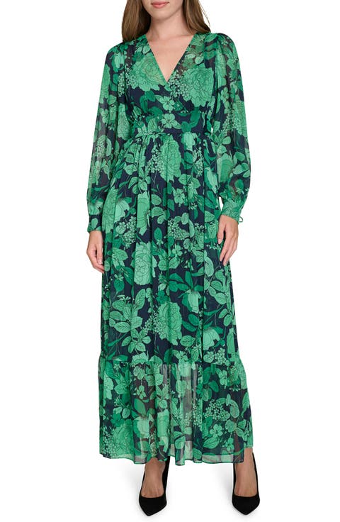 Peony Garden Chiffon Maxi Dress
