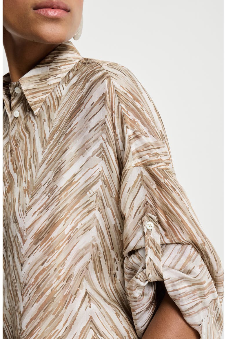 Chevron print dress, Alternate, color, Beige