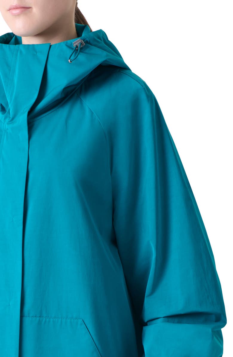 Akris Zachary Water Repellent Hooded Long Parka, Alternate, color, Laguna Blue