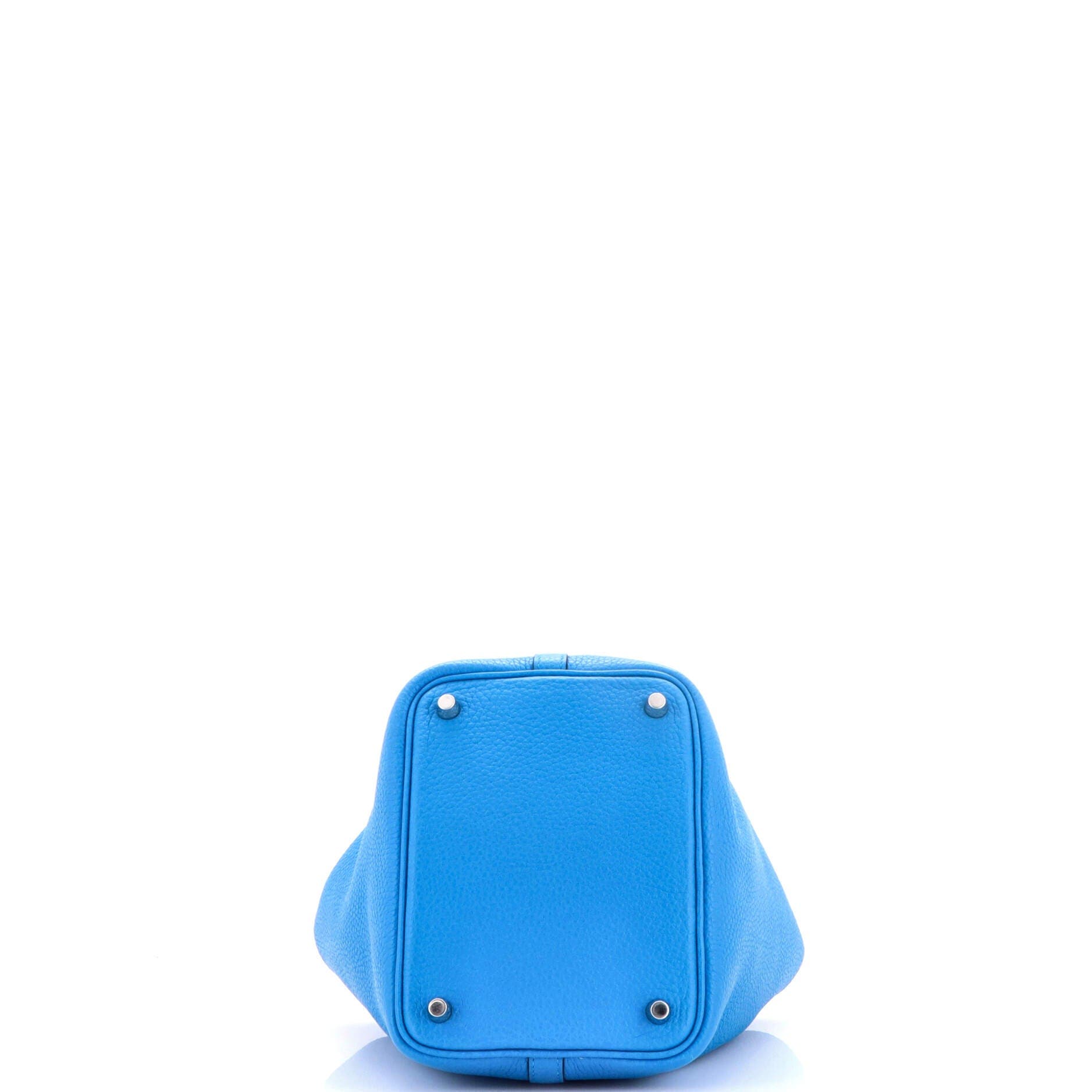 Pre-Owned Hermes Picotin Lock Bag Clemence PM, Alternate, color, Bleu Zanzibar