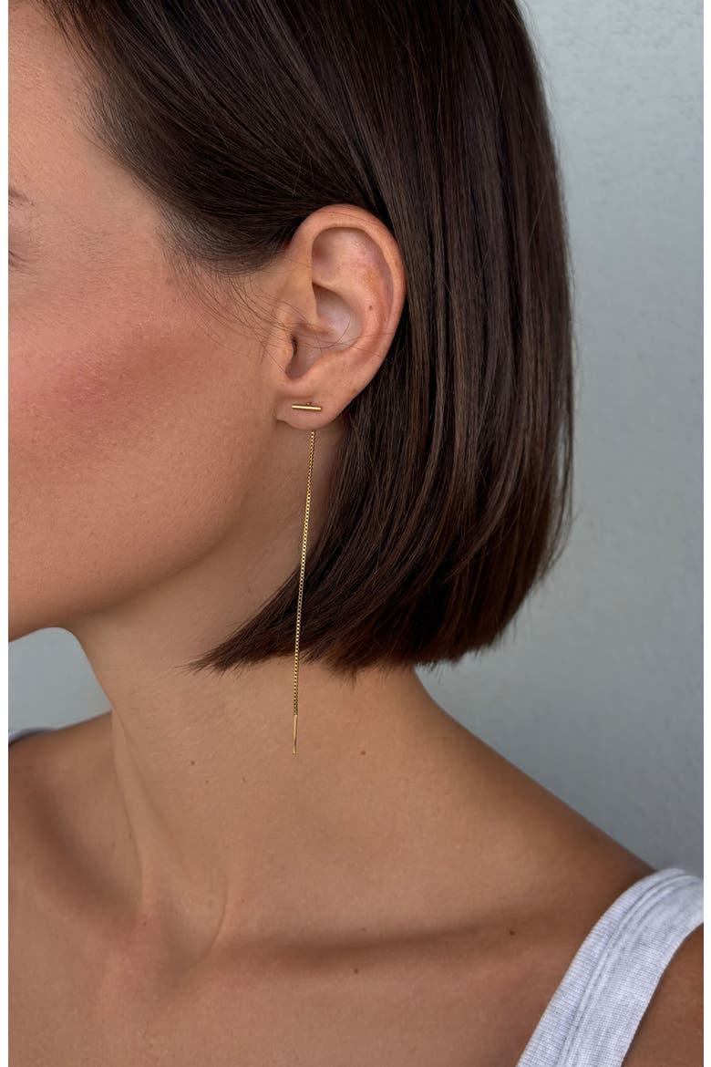 Bar Box Chain Threader Earrings, Alternate, color, GOLD