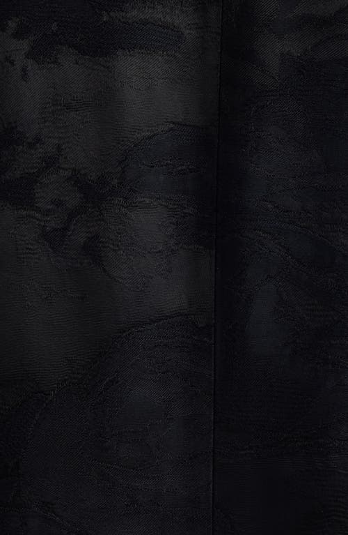 Dries Van Noten Basti Floral Jacquard Oversize Satin Blazer In Black