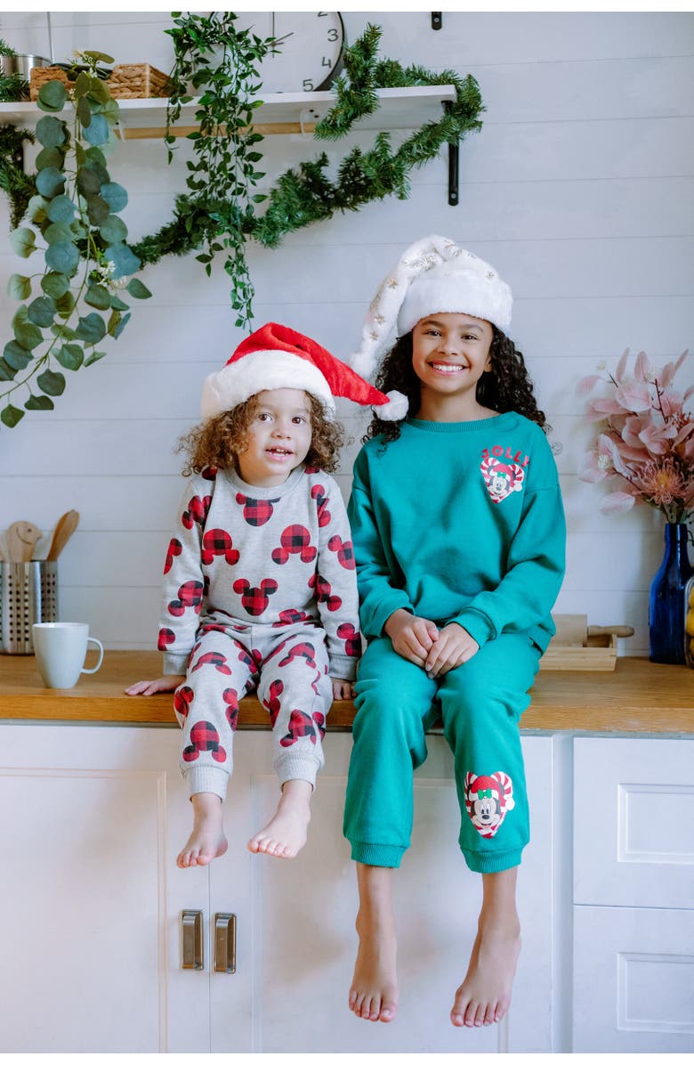 Disney Mickey Mouse & Friends Fleece Sweatshirt & Pants Set, Alternate, color, Mickey Mouse Gray